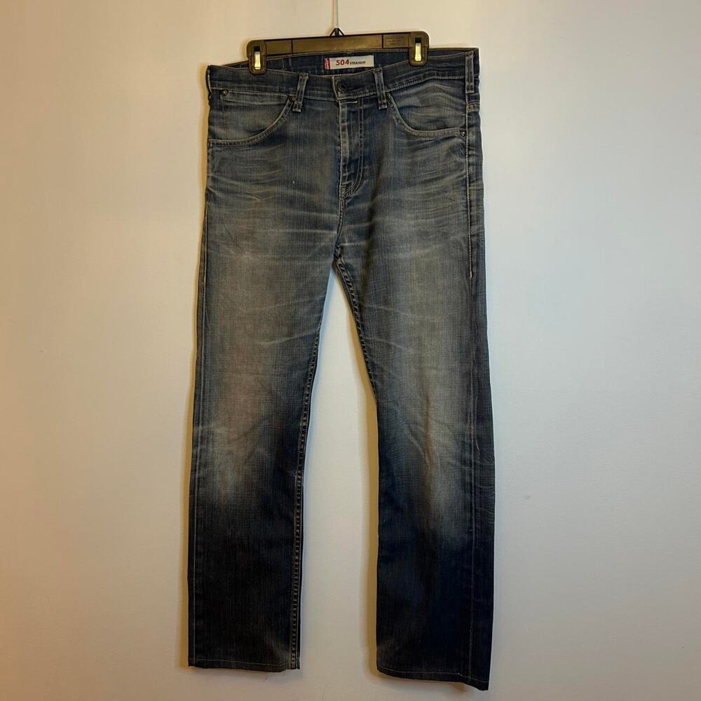 Levi's 504 Straight faded grey-blue jeans